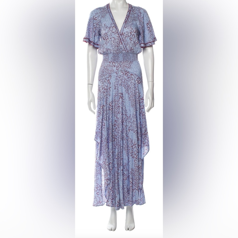 Poupette St Barth Purple and Blue Asymmetrical Maxi Dress